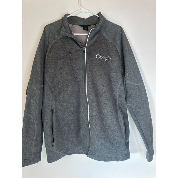 Google Logo North End Full Zip Jacket Mens Large Gray Fleece Lined Tech Swag - Picture 1 of 6